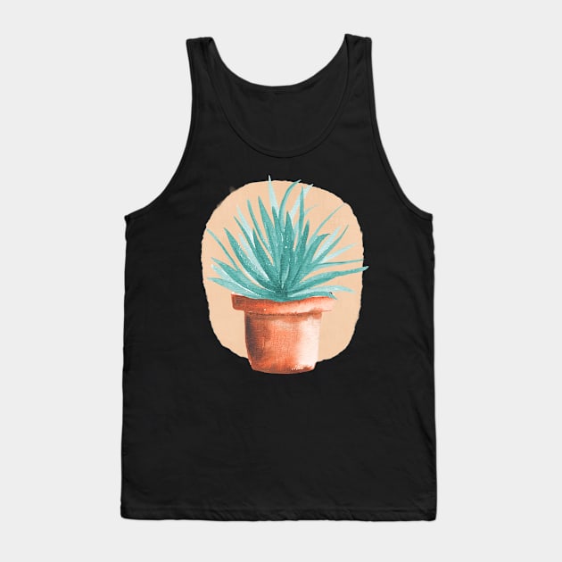 Watercolor Potted Green Houseplant Tank Top by ArunikaPrints